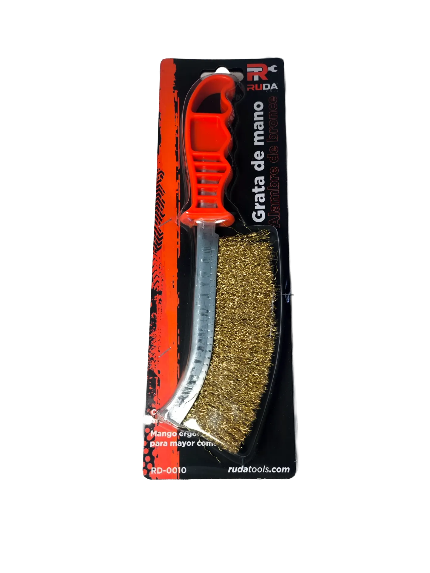 [2956961000109] Cepillo de Alambre Grata Bronce RUDA Mango Plástico