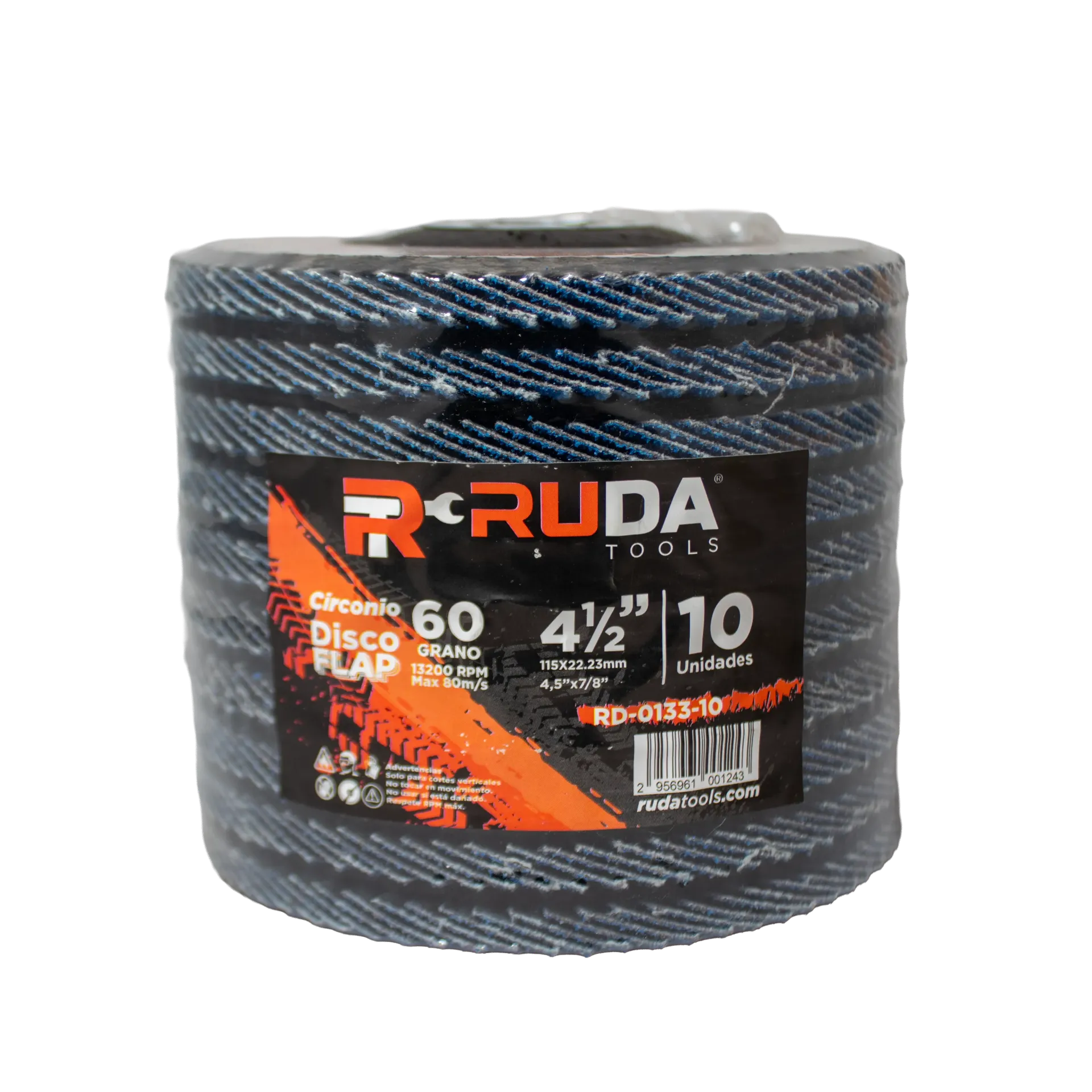 [2956961001243] Disco Flap 4 1/2x7/8 Grano 60 Azul RUDA X 10 UND