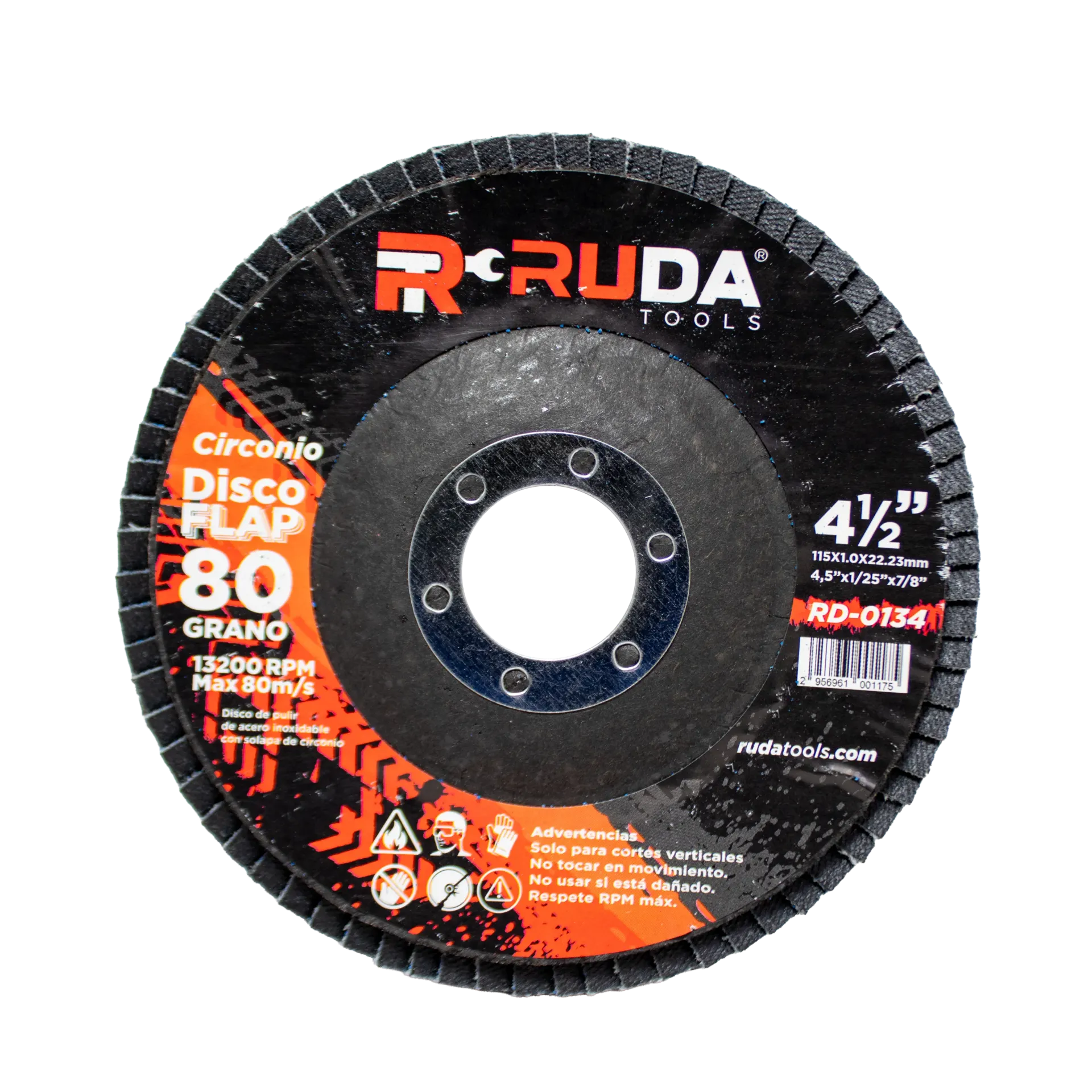 Disco Flap 4 1/2x7/8 Grano 80 Azul RUDA