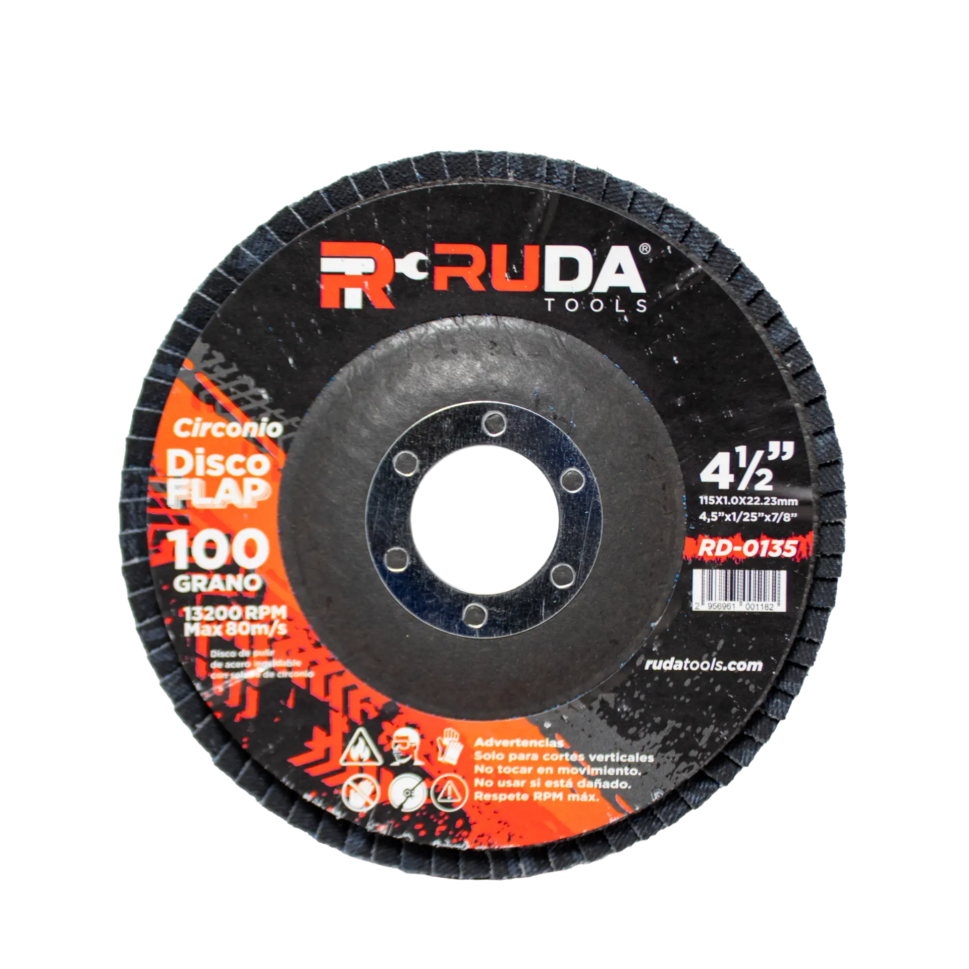 Disco Flap 4 1/2" x 7/8 Grano 100 RUDA Azul