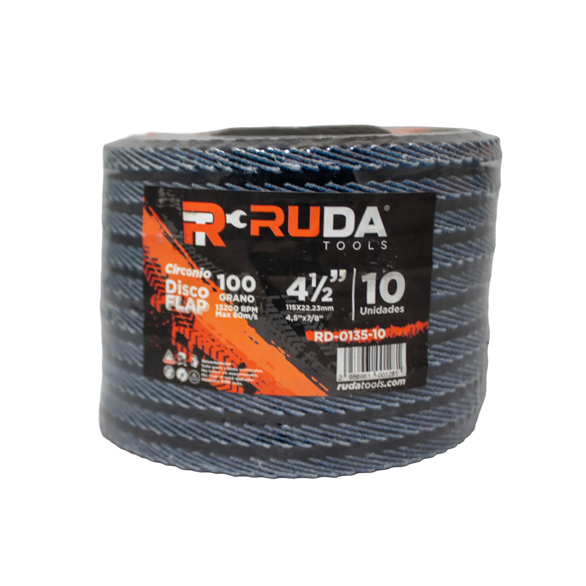 [2956961001281] Disco flap 4 1/2 grano 100 RUDA x10 unidades
