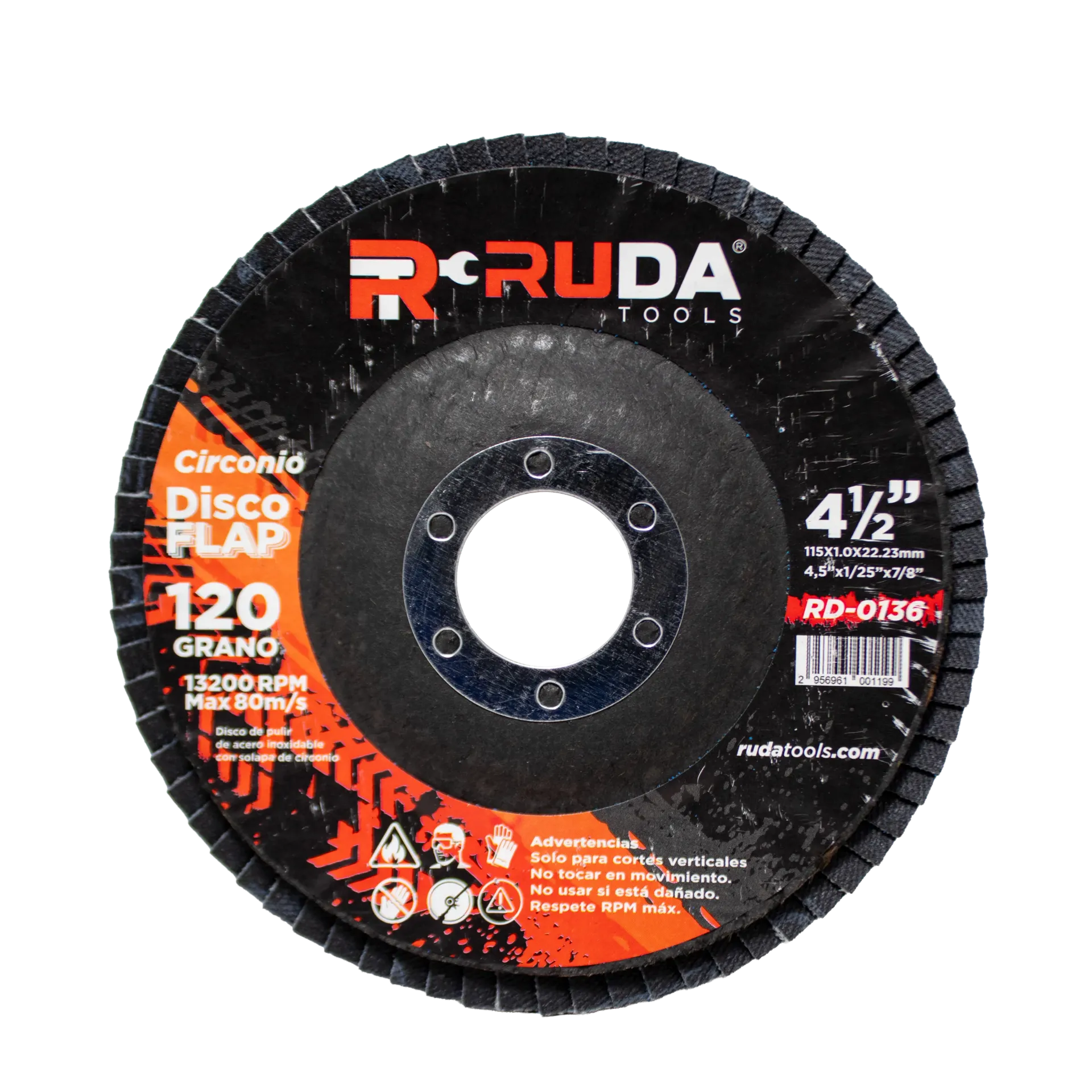 Disco Flap 4 1/2" x 7/8 Grano 120 RUDA Azul