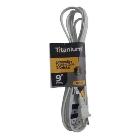 EXTENSIÓN ELÉCTRICA DÚPLEX BLANCA 2X14X2.7 MTS