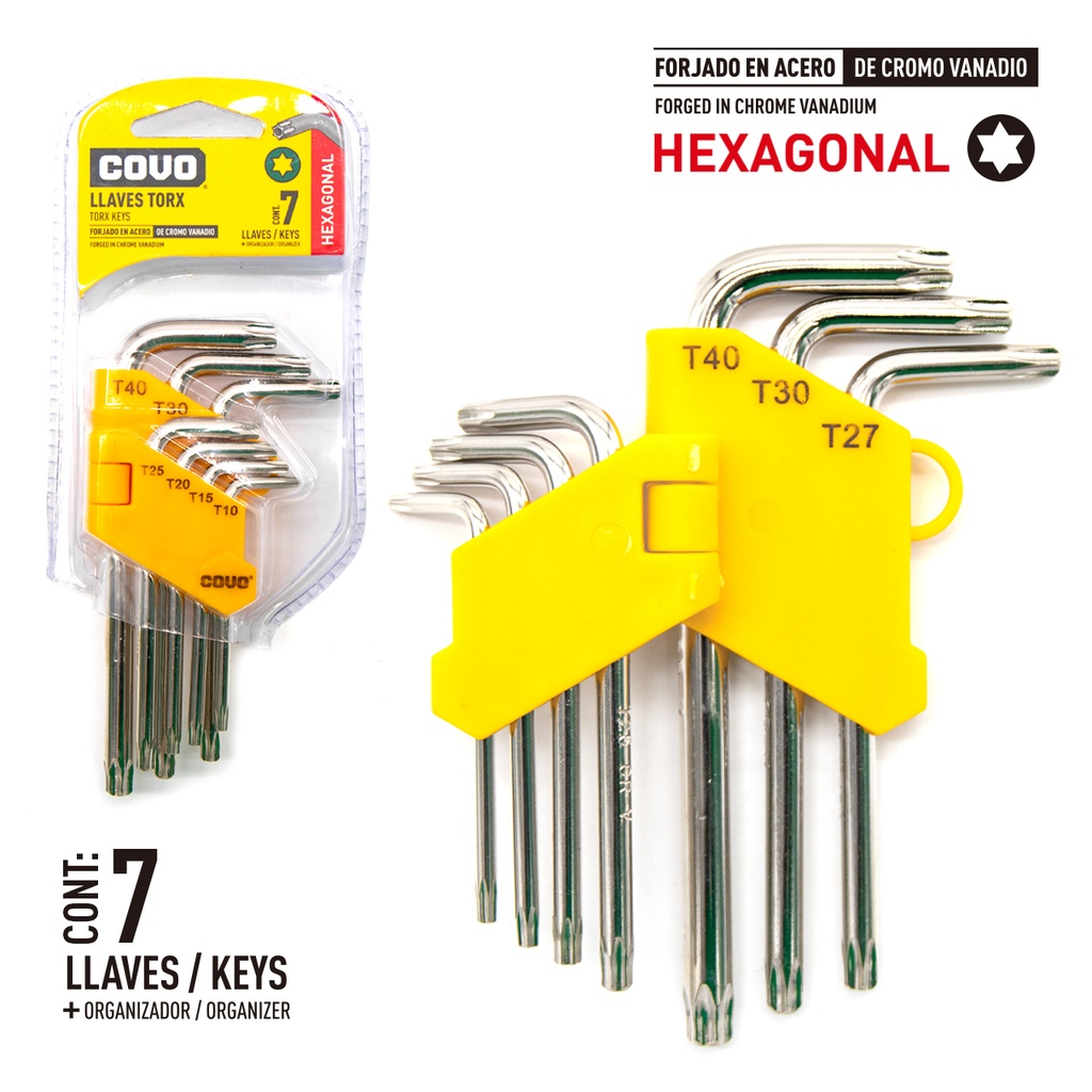 JUEGO DE LLAVES TORX 7PZS