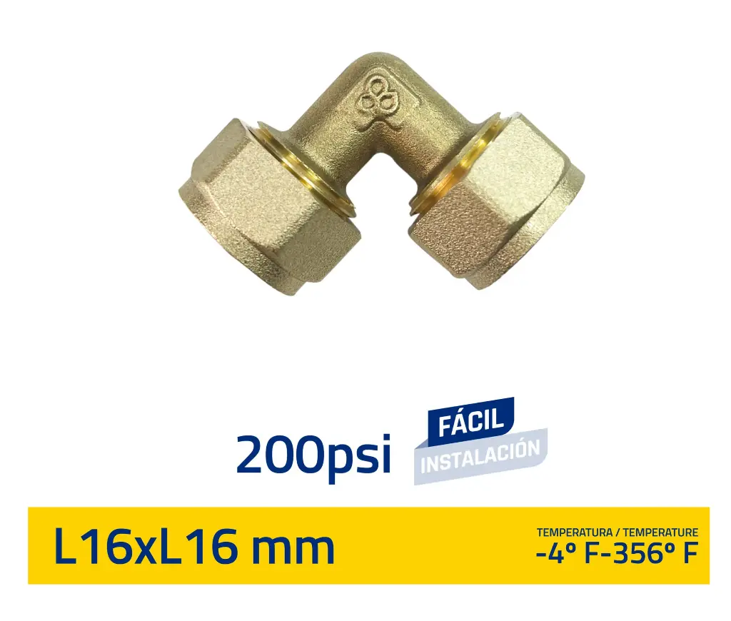 CODO 90° GAS L16MMXL16MM