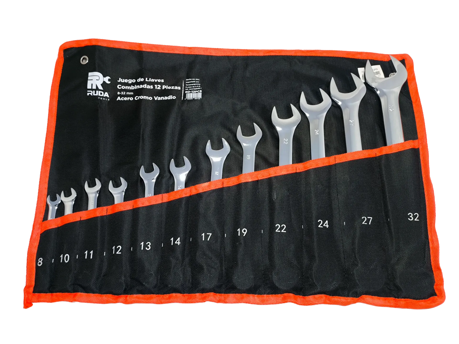 JUEGO DE LLAVES COMBINADAS 12PCS 8-32MM RUDA