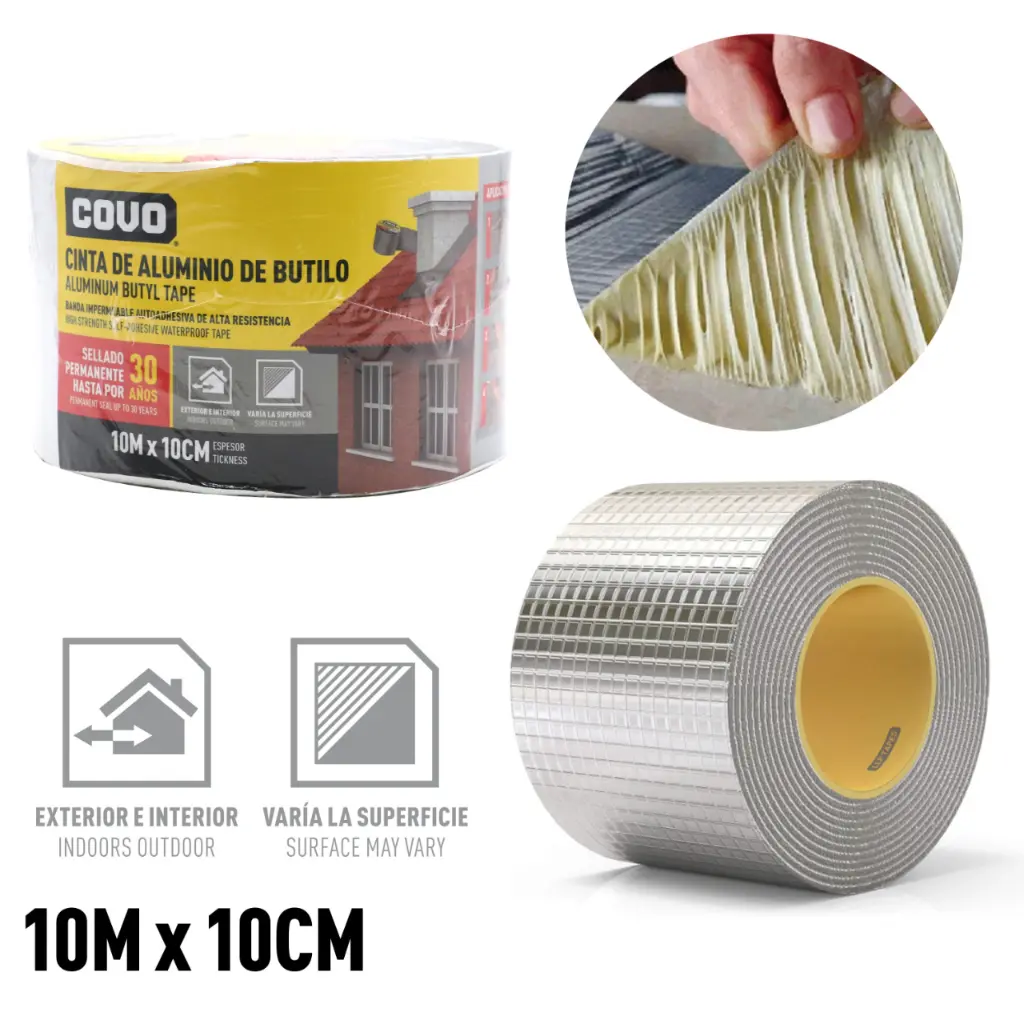[CV-BW-1511] Cinta de Aluminio Butilo 10 cm x 10 m | Sellador Impermeable