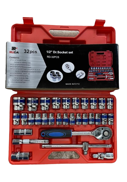 JUEGO DE COPAS 32PZ RACHET AZUL MARCA RUDA