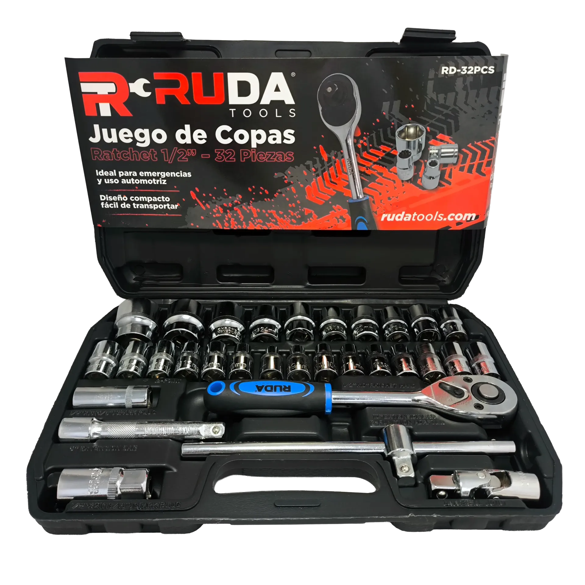 JUEGO DE COPAS 32PZ RACHET AZUL RUDA