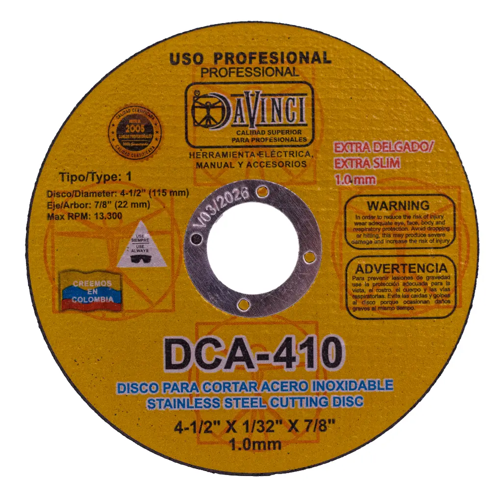DISCO DE CORTE ACERO INOXIDABLE 4 1/2'