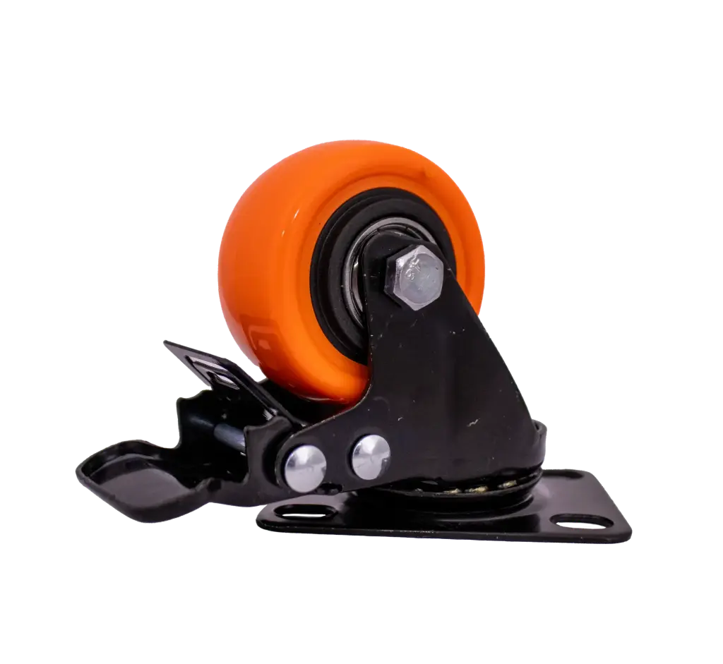 Rodachina Giratoria 2" con Freno RUDA Naranja x4 Unds