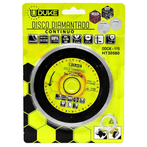 [(HT0580)(7841)] DISCO DIAMANTADO CONTINUO UDUKE 4 1/2"