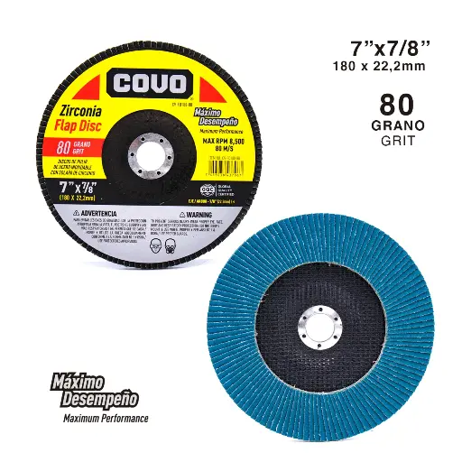 [(CV-FD180-80)] DISCO FLAP 7X7/8 GRANO 80
