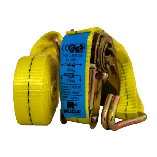 [RD-2.SXSM] Reata de Carga RUDA 1” x 5M con Trinquete y Gancho Doble | 750 kg 